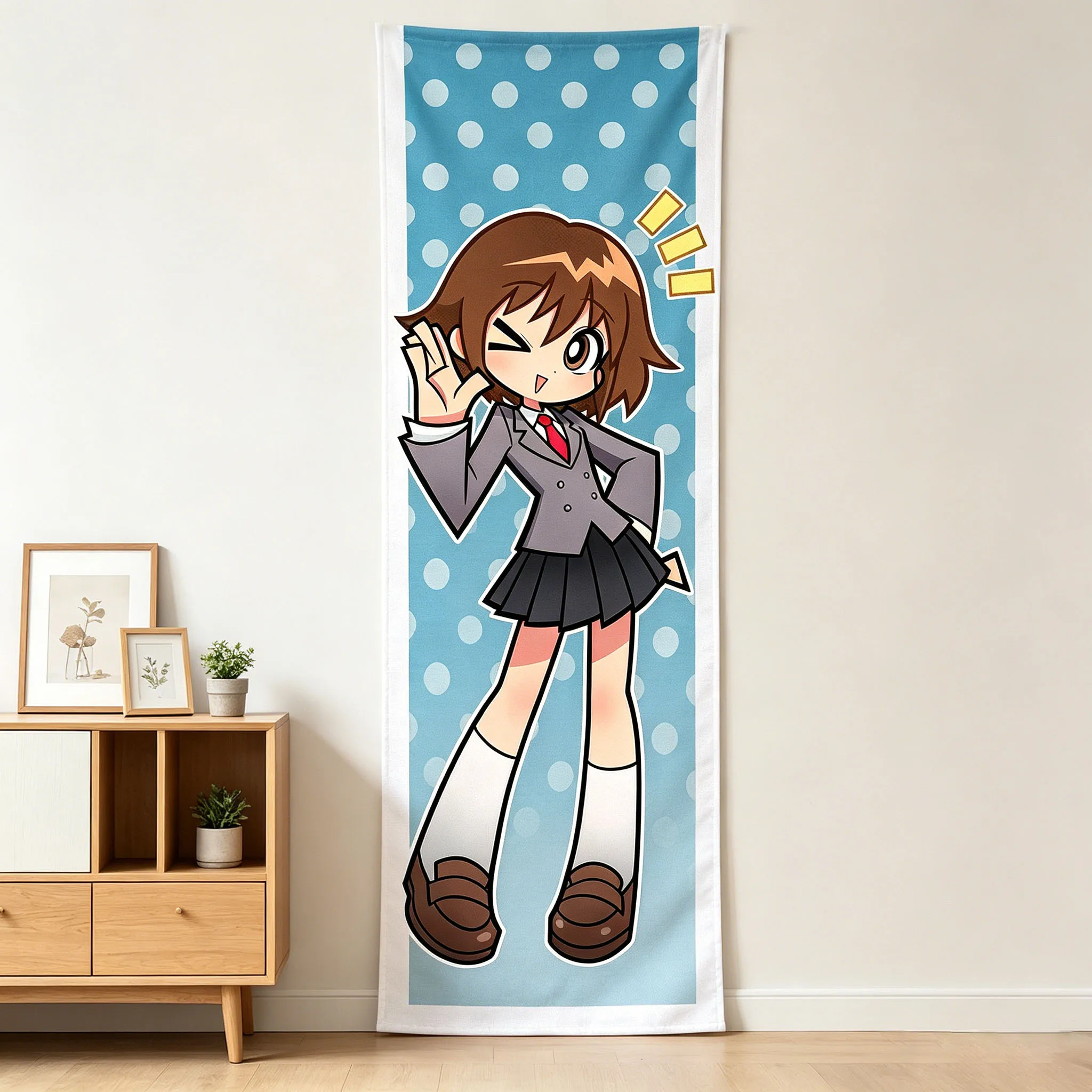 K-Kill Me Baby Wandteppich Y-Yasuna O-Oribe Schuluniform-Wandteppich für Mädchen, großer langer Wandteppich, geeignet für Schlafzimmer, Wohnheim, Wanddekoration