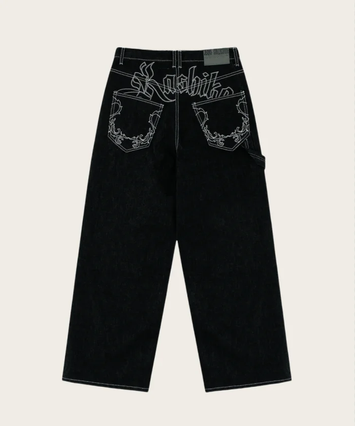 

Simple Fashion Black Jeans Women Retro Street Loose Low-waisted Jeans Casual Harajuku High Street Washed Straight Pants Denim