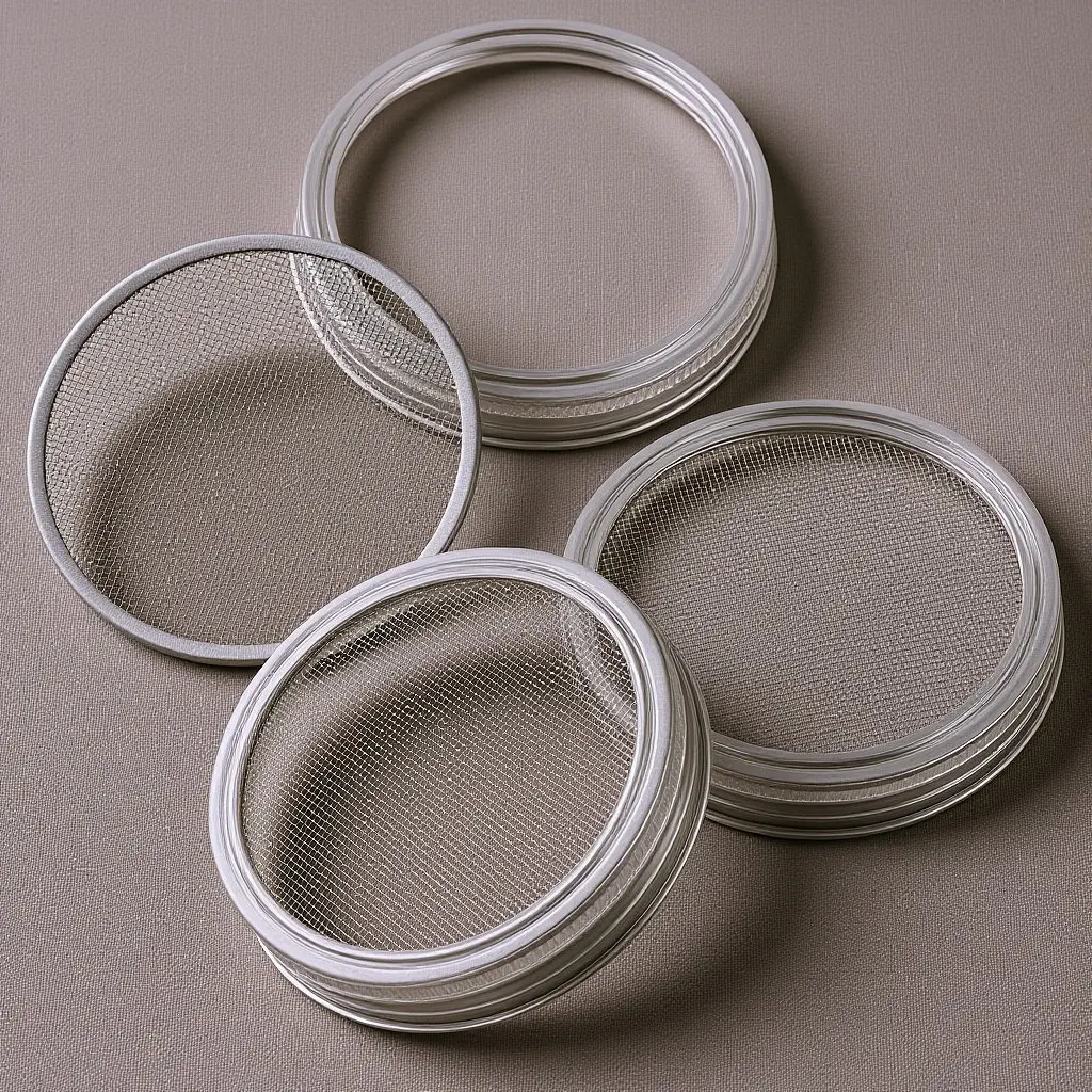 3Pcs 86Mm Stainless Steel Sprouting Lids for Wide Mouth Mason Jars Easy Drain Fine Mesh Strainer Lid for Homemade Organic