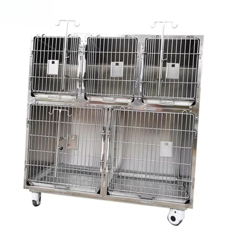 

SUS304 Stainless Steel 5-Compartment Veterinary Clinic Pet Cage: Metal Dog Cage for Hospital Use for Pet Supplies