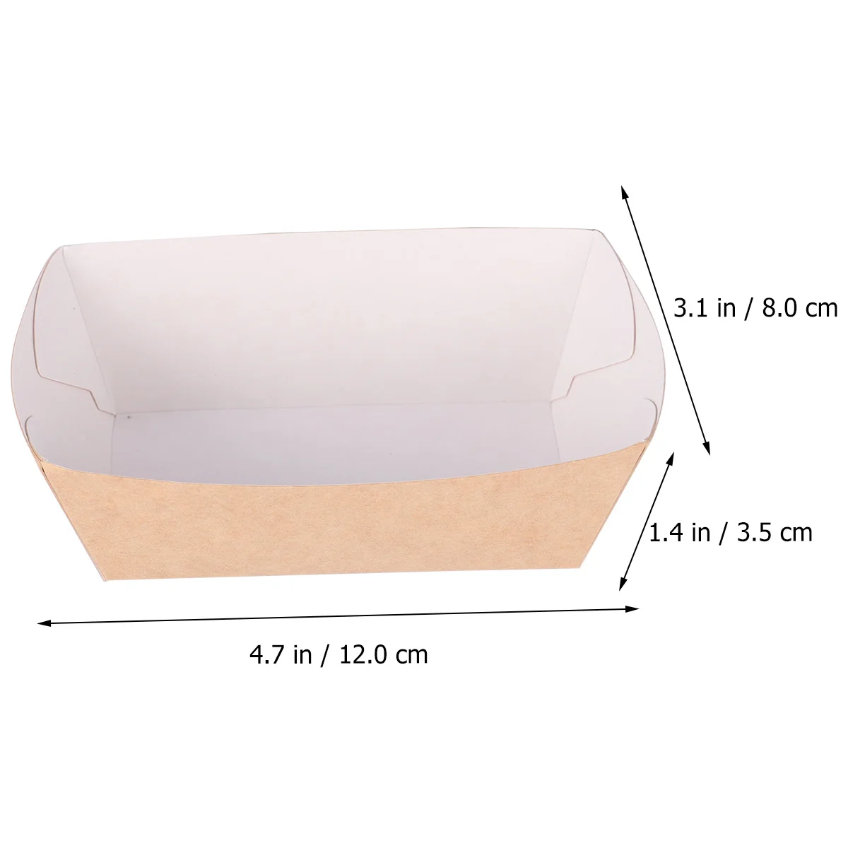 

100Pcs Kraft Paper Disposable Food Serving Tray Boat Shape Snack Open Box for Fries Chicken Storage Snacks Food Serving Tray