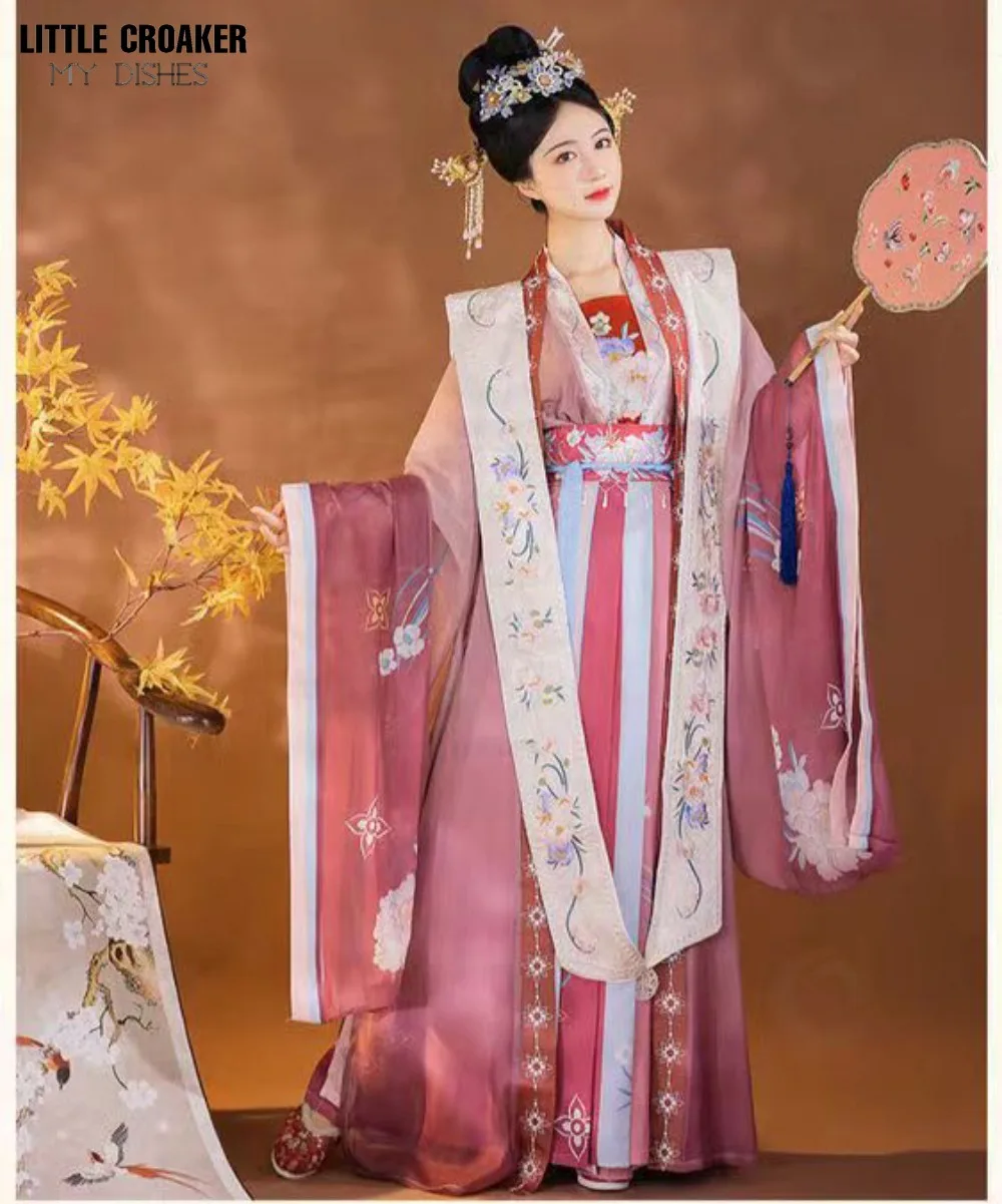 5pcs Ancient Chinese Clothes Hanfu Cosplay Retro Traditional Chinese Dress Song Dynasty Princess Halloween Costumes for Women