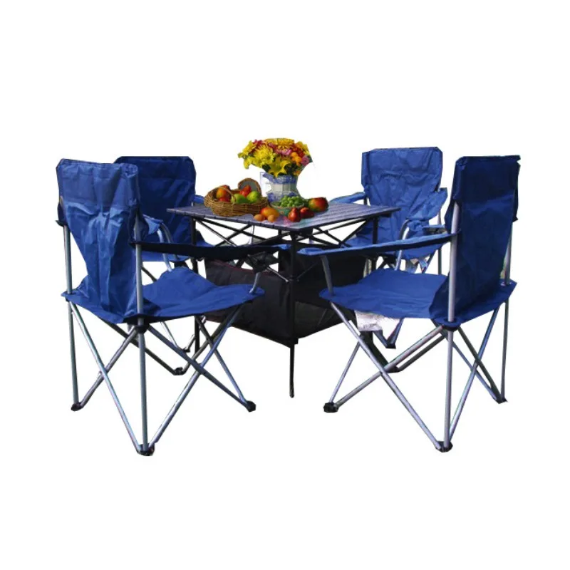 

Portable Outdoor Folding Table and Chairs Set Camping BBQ Aluminum Beach Table and Chairs