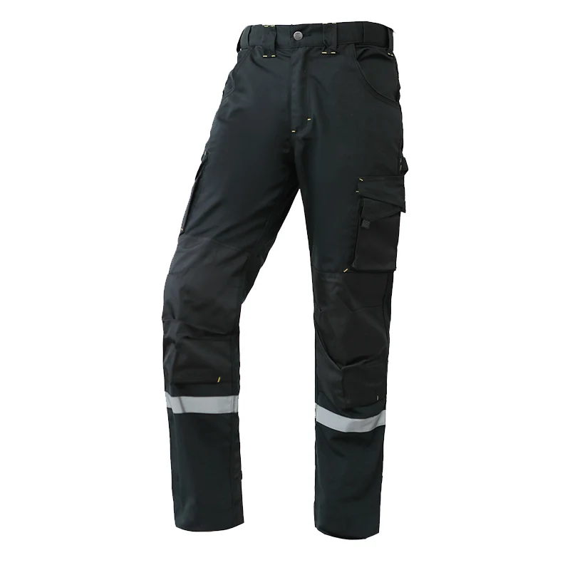 Polycotton Construction Work Pants for Men with Reflective Stripes Work Trousers with Multi Pockets Work Wear Men Pants