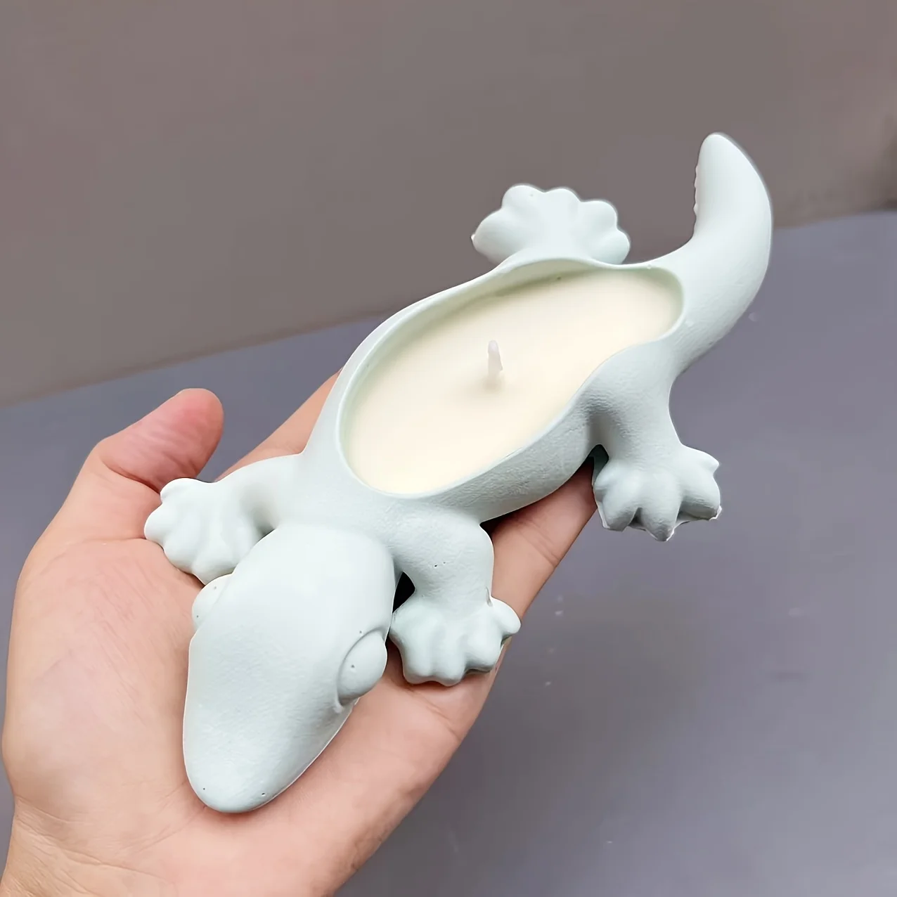 Moldes de silicona para resina epoxi con forma de animales marinos y lagartos, para velas, tazas, lámparas de té, y moldes de hormigón, cemento y yeso con forma de gecko lindo