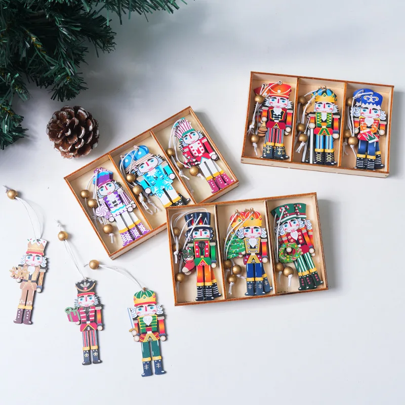 Brand New Wooden Christmas Nutcracker Soldier Pendants 2024 Christmas Tree Ornaments Navidad Natal Xmas Gift Happy New Year 2025