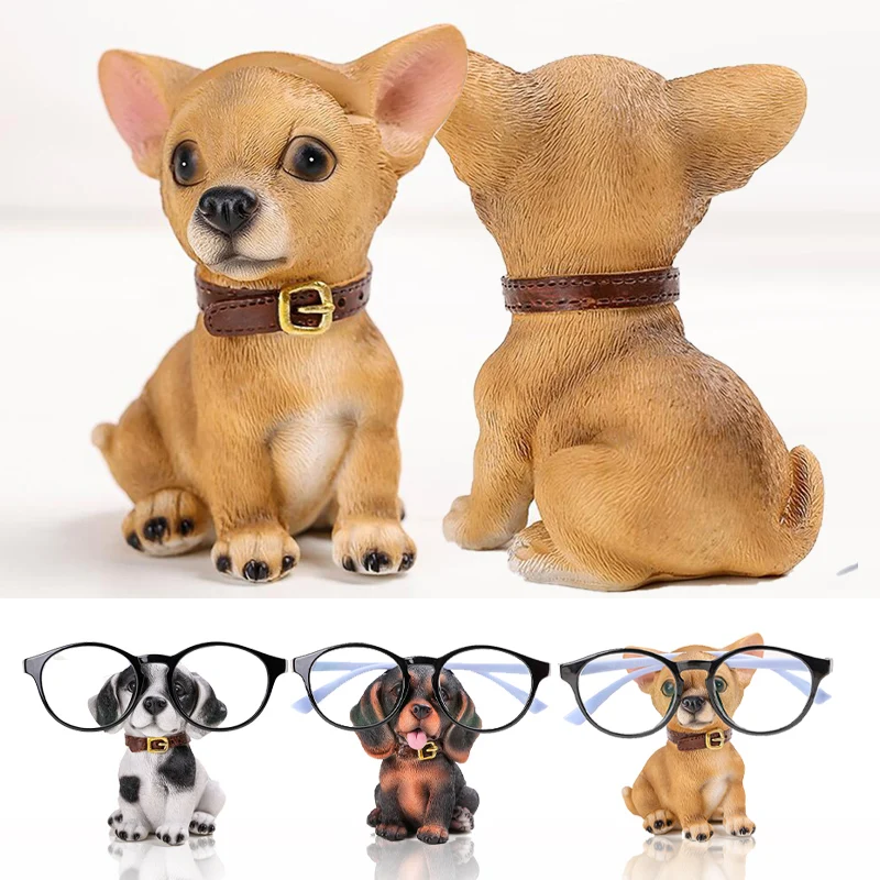 Creative Dog Model Sunglass Display Racks Resin Puppy Shape Eyeglasses Show Stand Jewelry Holder Home Decoration Crafts