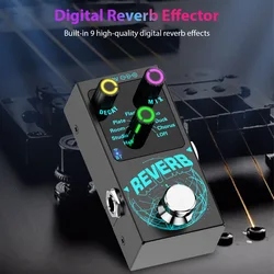 Guitar Effects Pedal Digital Reverb 9 Reverb Guitar Effect Pedal Wireless Accompaniment DECAY/MIX Luminous Knob with True Bypass