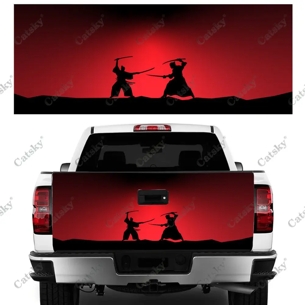 

Samurai Battles Car Tail Trunk Protect Vinly Wrap Sticker Decal Auto Accessories Decoration Engine Cover for SUV Off-road Pickup