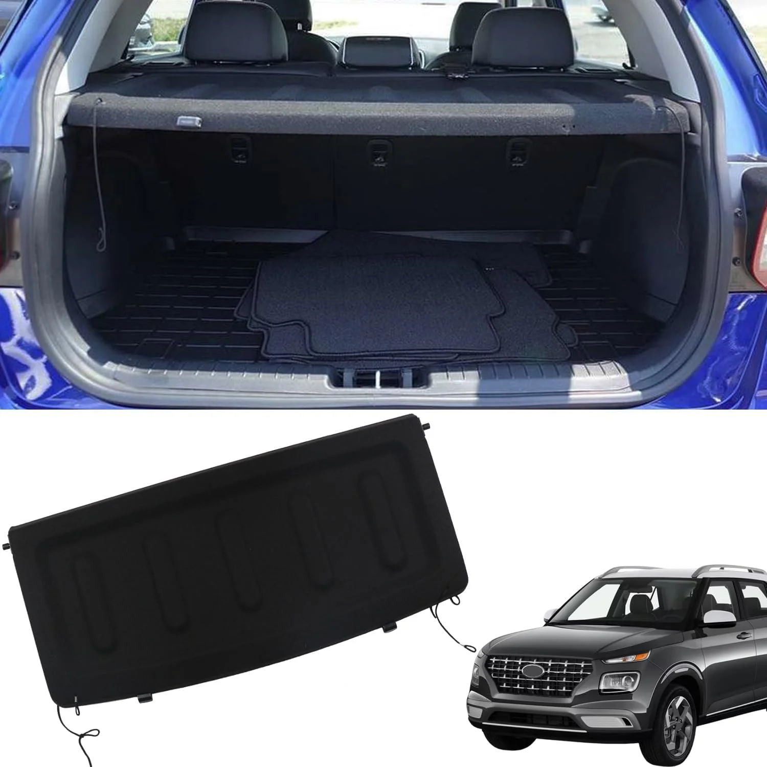 

Un-retractable Boot Rear Parcel Shelf Trunk Cargo Cover For Hyundai Venue 2020-2024