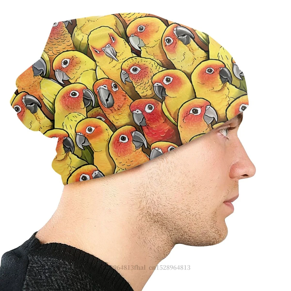 الشمس Conures بونيه أوم الشتاء Skullies بيني قبعة للرجال النساء الإبداعية القطن القبعات