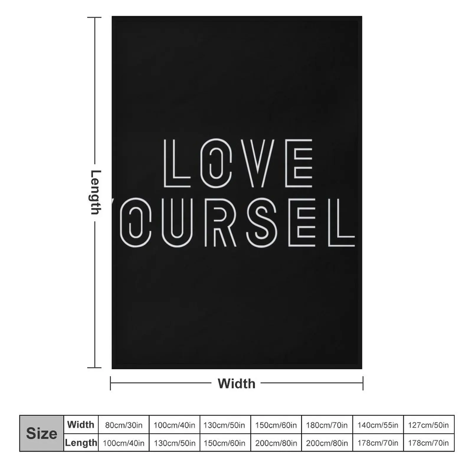 LOVE YOUR SELF Throw Blanket funny gift Luxury Throw for sofa Blankets