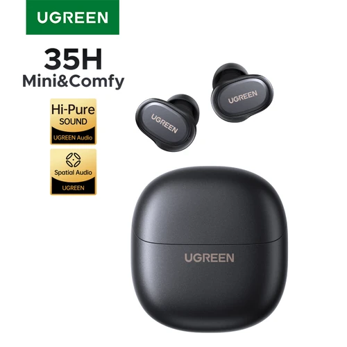 UGREEN Dots Auriculares inalámbricos Bluetooth 6,0 en auriculares ligeros, sonido de graves profundos, reproducción 35H, auriculares con aplicación