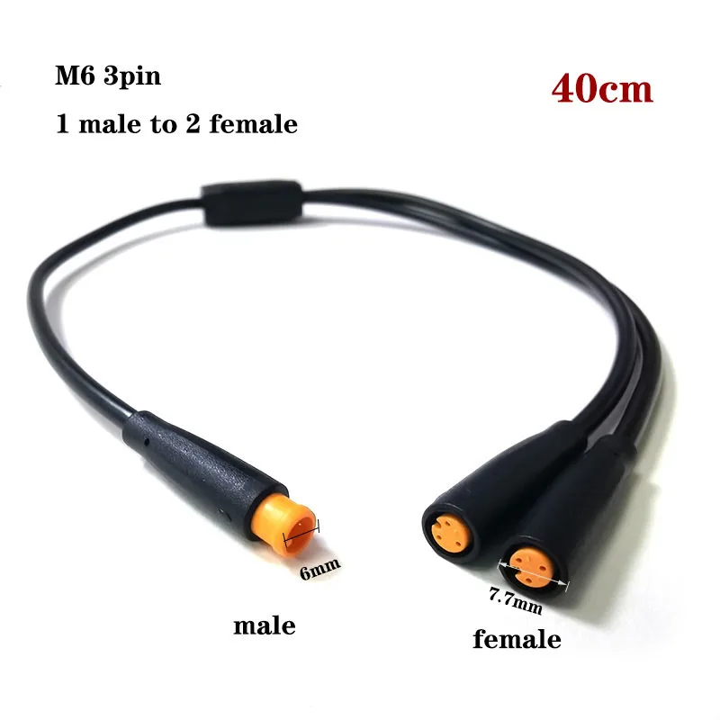 전기 버트 케이블 플러그 커넥터, 전기 자전거 방수 신호 센서 코드, 6mm M6 2 3 핀 코어, 1 수-2 암 스플리터 Julet