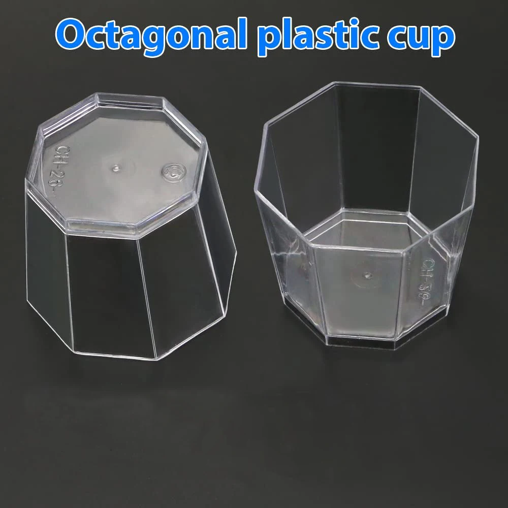 Party Disposable Plastic Dessert Cups Octagon Ice Cream Pudding Jelly Cups Party Dessert Cup