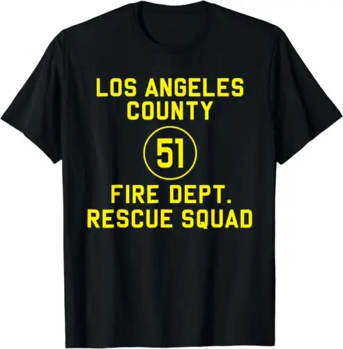 NEW LIMITED Los Angeles County 51 Fire Dept. Rescue Squad Truck Side 51 T-Shirt