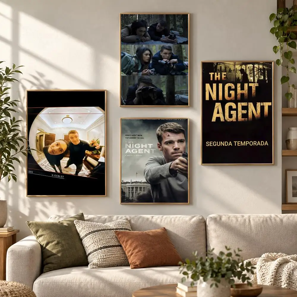 The Night Agent Spy Thriller Series Intense Action Poster Contemporary Wall Art Print for Bedroom & Living Room, Unframed