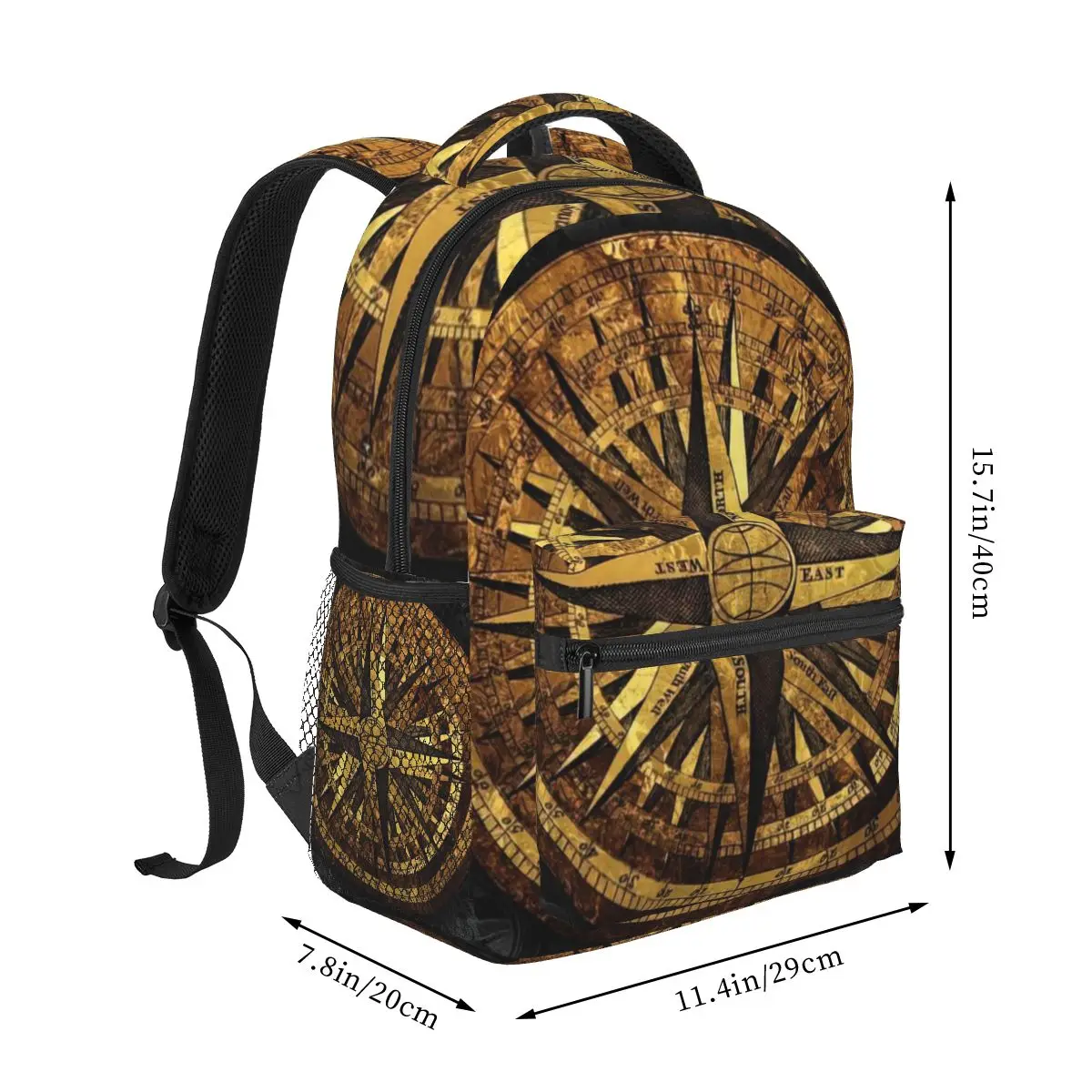 Golden Compass Backpack for Girls Boys Travel RucksackBackpacks for Teenage school bag