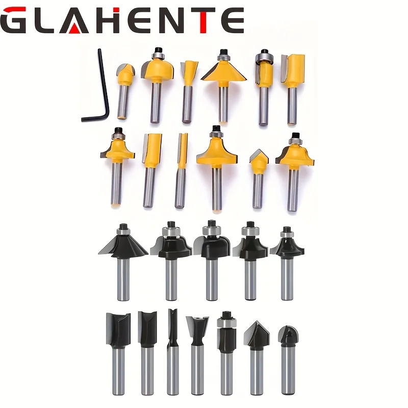 

12PCS Router Bits Set - 8mm Shank for Wood Carving, Edge Trimming & Electric Routers