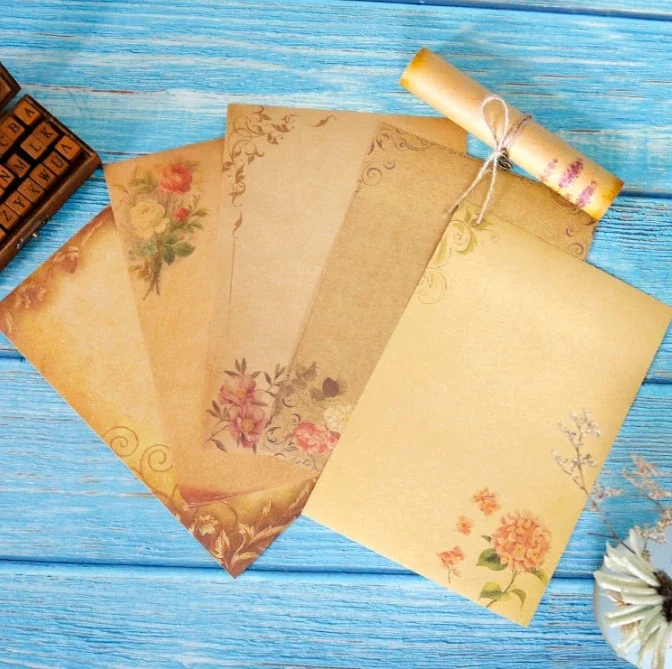 8 Sheets Antique Stationary Paper Set 6\