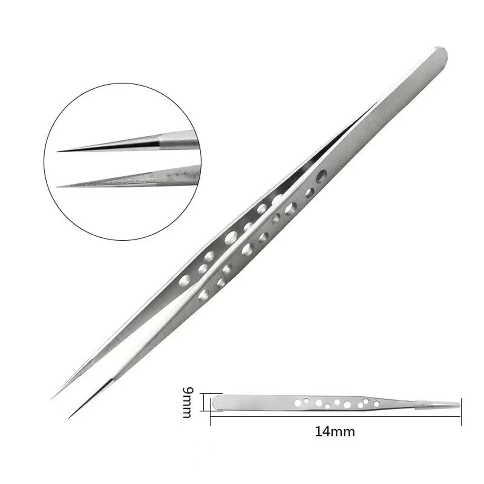 Heavy Duty Thickened Stainless Steel Tweezers Perfect Alignment / Grip High Precision Tweezer for Makeup Cosmetic Tool