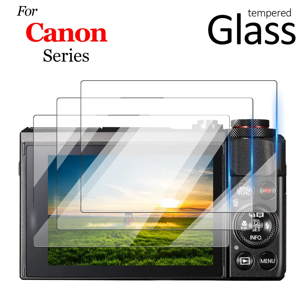 2PCS 9H Tempered Glass for Canon G7X Mark II / G7X III / G5X / G9X II Camera LCD Screen Protector Film Protective Glass Film