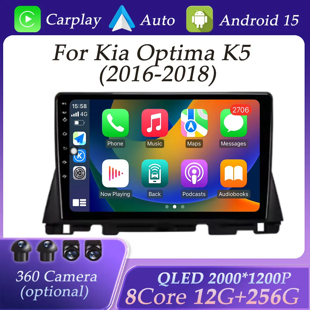 

For Kia Optima K5 2016 - 2018 Wireless Carplay Car Radio Video Multimedia Player Split Screen GPS Navigation DSP Stereo WiFi BT