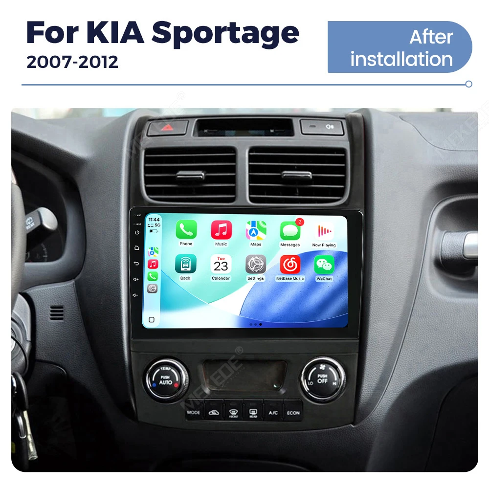 MEKEDE 2 Din Autoradio Multimedia Player For Kia Sportage 2 2005 2006 2007 2008 - 2010 Carplay Android Auto FM Linux Head Unit