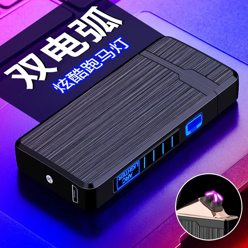 new Plasma Dual ARC Touch Sensitive Lighter USB Rechargeable Windproof Flameless Lighter Gift for Men