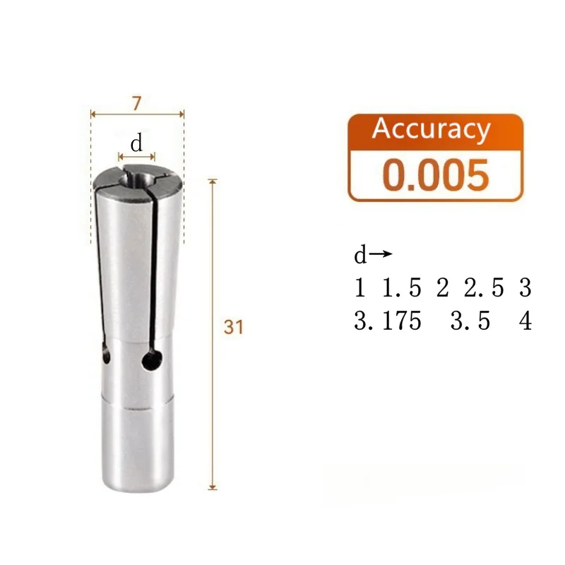 

DC04 Пружинный цанговый патрон внутреннего диаметра со стандартной цангой для фрезерного станка с ЧПУ, гравировального станка