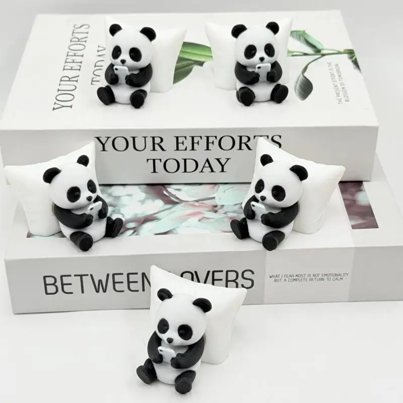 Panda-Skulptur als Dekoration, Schreibtisch- und Bürodekoration, Autodekoration, kreatives Tiermodell, Sammlerfigur, Auto-Ornament. – Detail 3