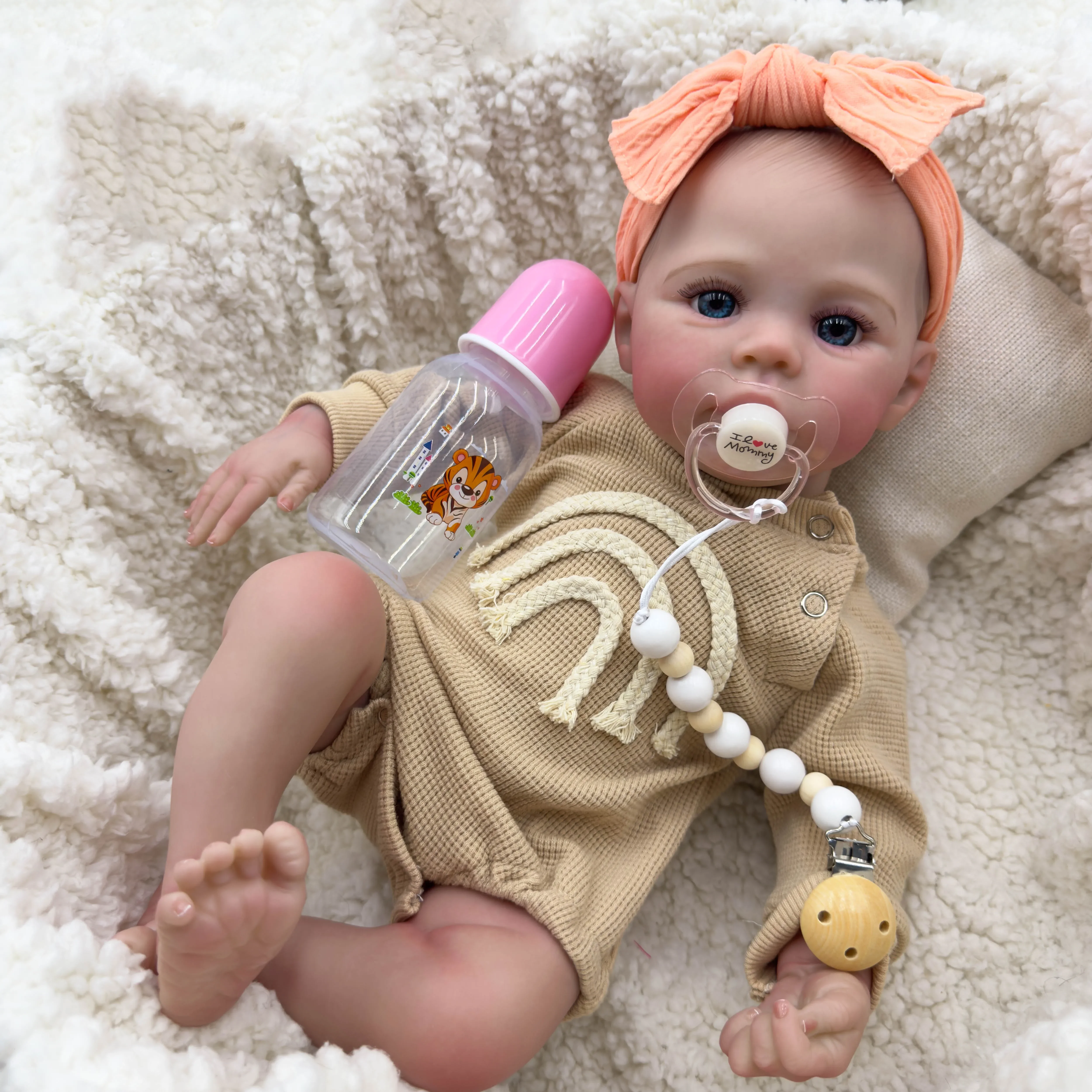 NPK 18inch Meadow Soft Body Reborn Baby Doll 100% handmade 3D Skin with Visbile Veins Collectible Art Doll Christmas Gift