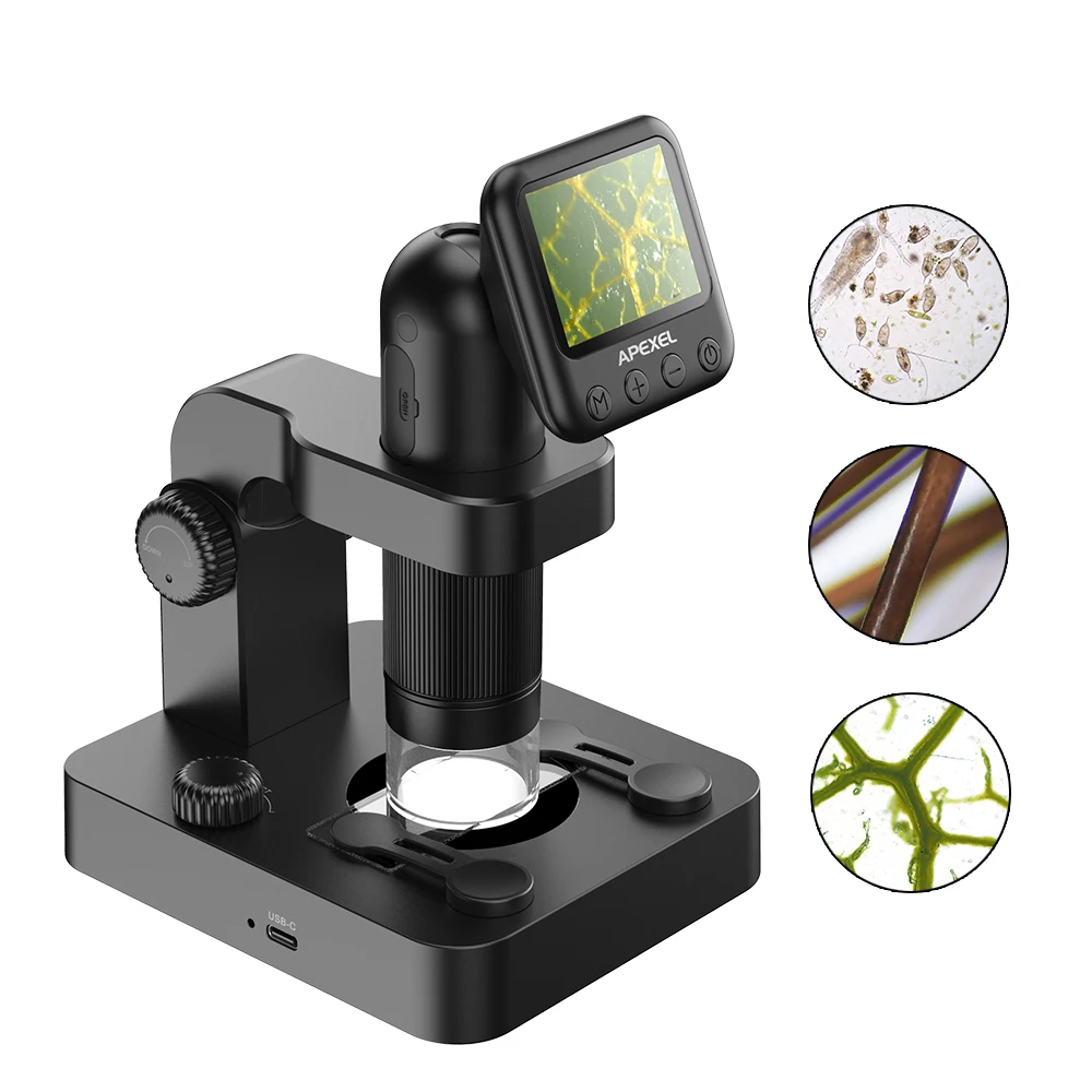 

APL-MS003 400X-1200X Pocket Biological Microscope with LED Light & Stand 1200X Magnification