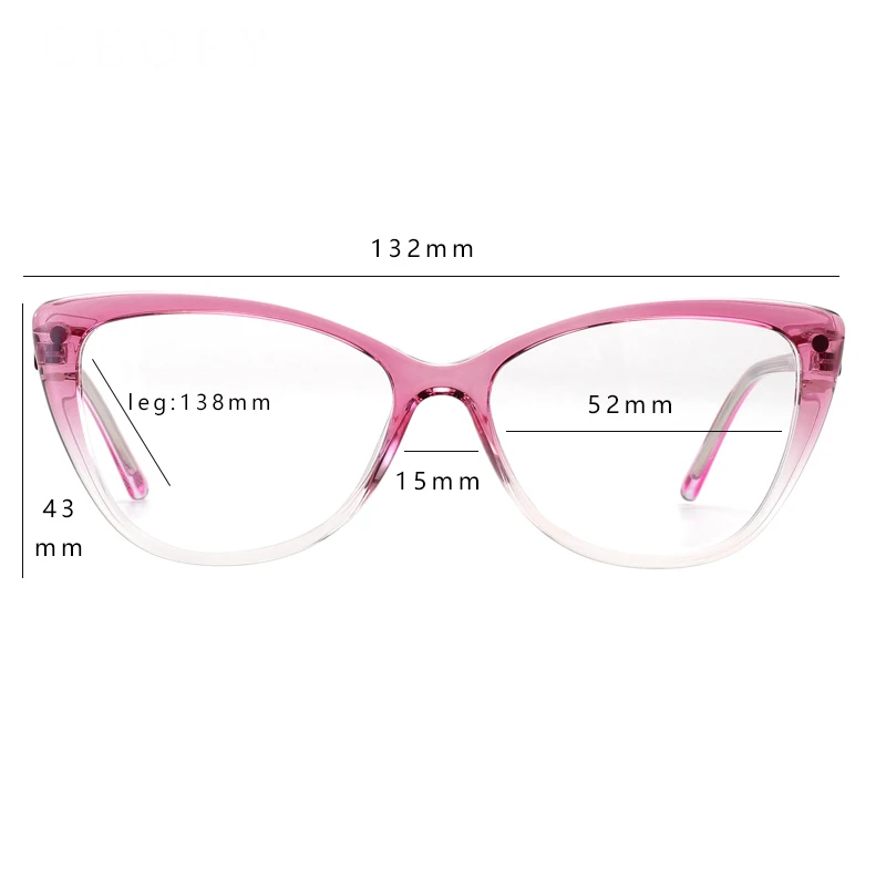 Ceofy Women Clip On Optical Glasse Frame Polarized Sunglasses Magnetism Vintage Cat Eye Eyewear Eyeglasses Frame High Quality