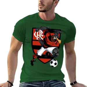 T -Shirt mit männlichem Tierdruck, Extragrade -Kleidung, Harajuku -Kleidung, Flamengo -Maskottchen, erhabener Schweiß, Jungen 8 Hauptverkäufe Flamengo T -Shirt - №8