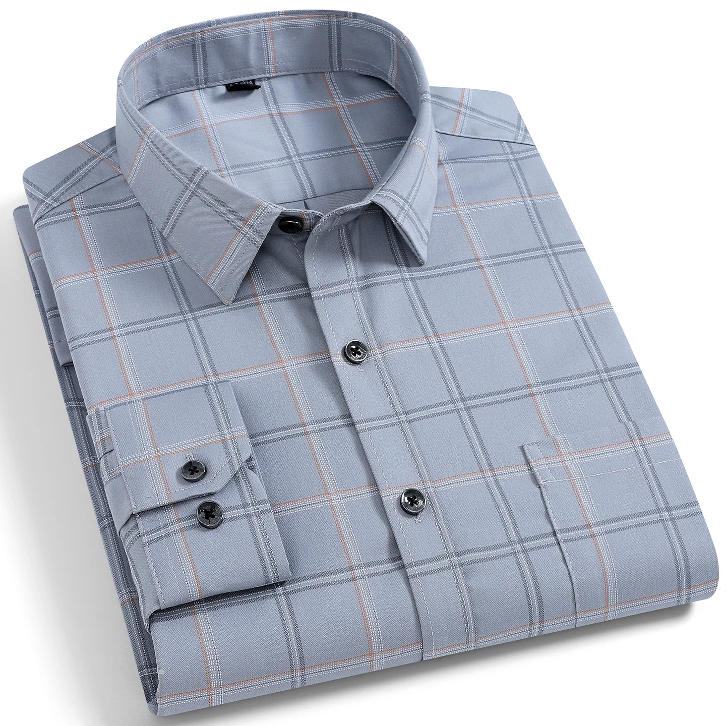

New in shirt Plus size 7xl plaid long sleeve shirts for men slim fit formal plain shirt casual designer office white clothes