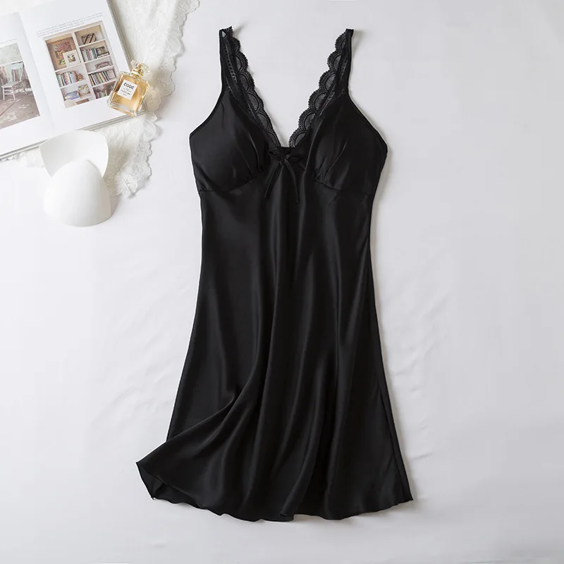 

Новая летняя женская ночная сорочка на бретельках, кружевное белье, атласный халат, домашняя одежда, пеньюар, одежда для отдыха