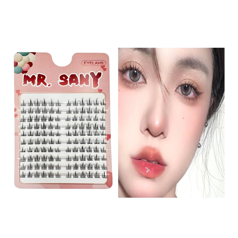 HUA HUA สิบแถว Grafting Eyeslashes Extension Fishtail Fairy ขนตาปลอมแต่งหน้า Cluster EyeLashes ขนตาปลอม
