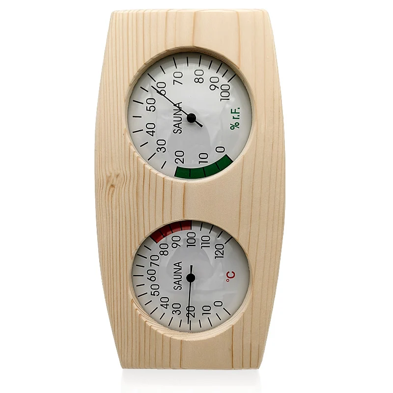 Wood Sauna Thermometer Hygrometer 2 in 1 Sauna Room Humidity Temperature Gauge Indoor Humidity Temperature Measure Tester Meter