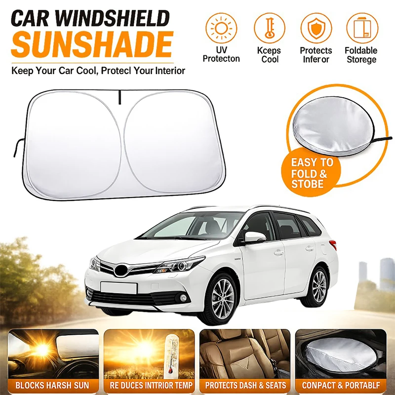

Folding Car Window Sunshade Cover Sun Shade Windshield Visor Protector Windscreen For Toyota Auris Hatchback Touring 2006-2021