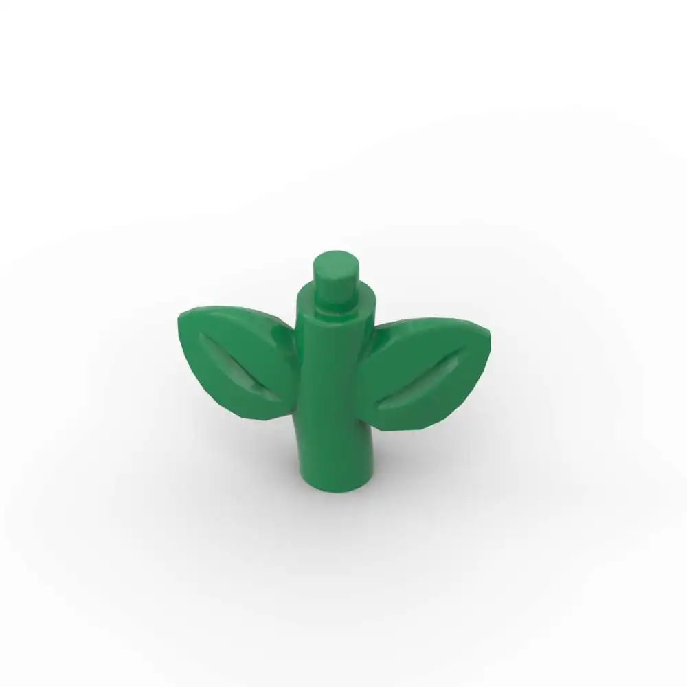 MOC 10PCS 1747 Plant Stem Stalk Bar Building Blocks 2 ใบการศึกษาอิฐอนุภาคของเล่นเด็กของขวัญวันเกิด