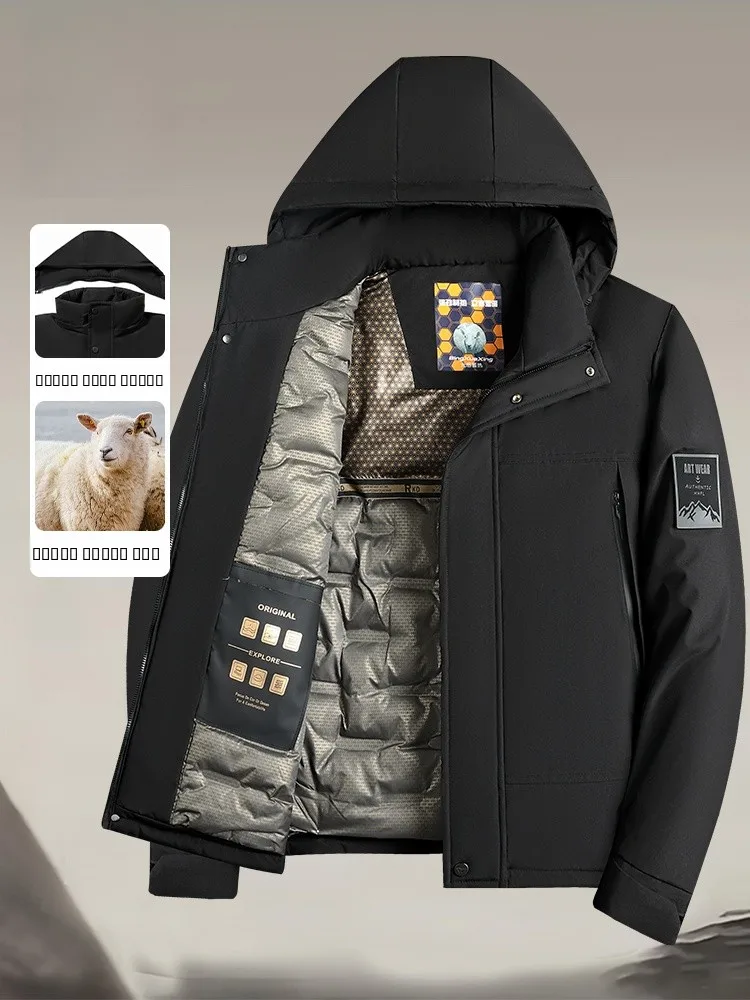 

Мужское шерстяное пальто Lormen с отстегивающимся капюшоном, теплое, на хлопковой подкладке, повседневное, деловое, для джентльменов, с наполнителем из полиэфирного волокна