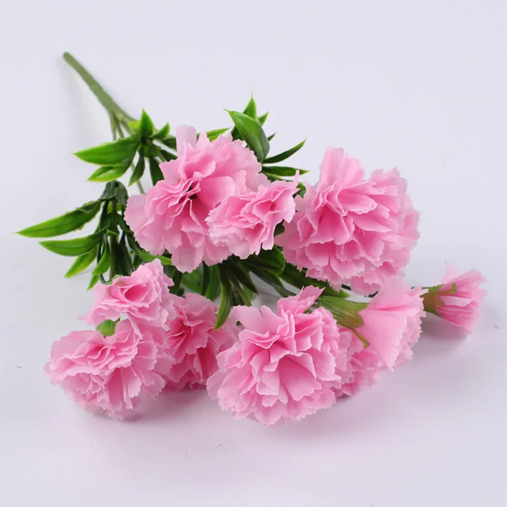 11 Head Carnation Artificial Flowers Plastic Fake Plants Home Party Wedding Decoration Artificial Flowers Bouquet