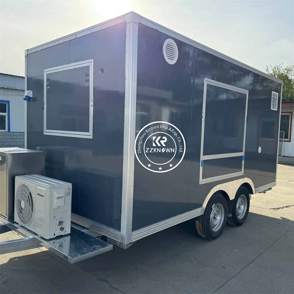 

Custom Food Trailer Cart BBQ Hot Dog Burger Fryer Tacos Ice Cream Cart Mobile Portable Food Truck Fully Equipped