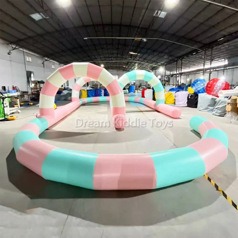 PVC Outdoor Inflatable Bumper Car Race Track Indoor Inflatable Go Kart Race Track Racer Checkered Zone Arena