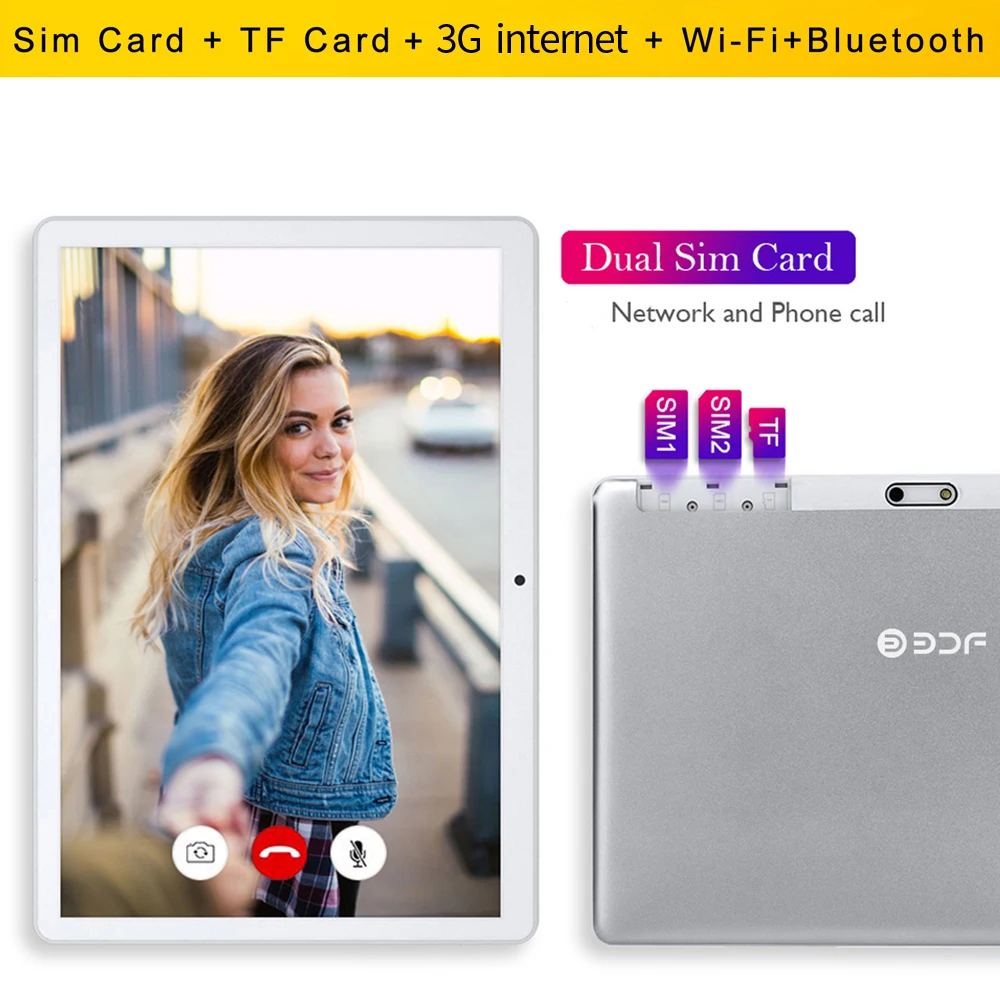 S10 Nuovo Tablet Pc Android da 10.1 pollici Google Play Doppia fotocamera Octa Core Dual SIM Chiamata telefonica Tablet BT Wi-Fi 4 GB RAM 64 GB ROM
