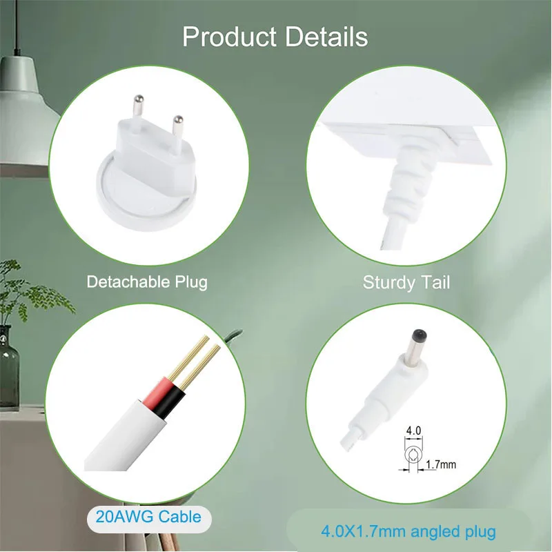 Power adapter for XiaoMi Desk Lamp 1S Mi Smart LED Desk Lamp Pro Yeelight Staria Lamp Pro Power Cable Replacement charger 12V