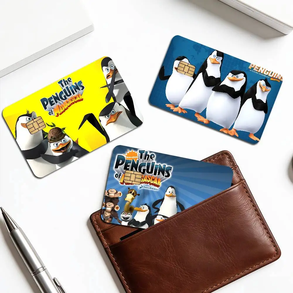 Funny COMEDY The P-Penguins Of M-Madagascar Matte Gold Silver Black Matte Film Skin Sticker Tape for Bank Credit Debit Card