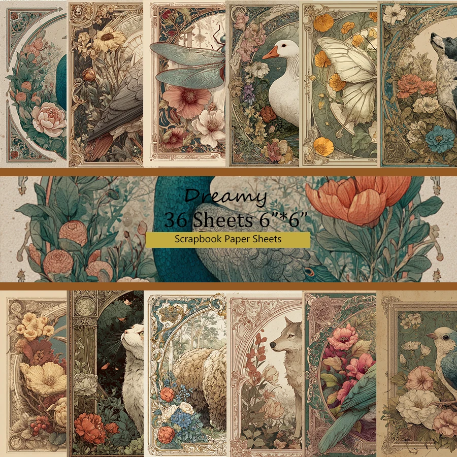 

Scrapbook Paper Pack (36 Sheets, 6"x6"): Eye-Catching Vintage Prints for Scrapbooking, Origami & DIY Decor –Hot Craft Stationery