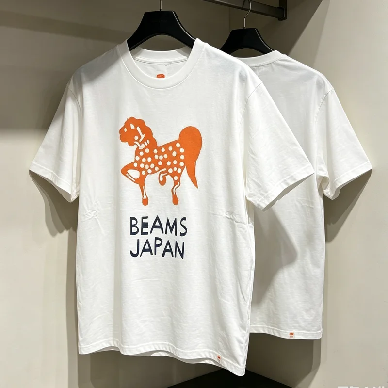 New Beams T-shirt Summer Fashion White T-shirt Men Casual Short Sleeve Tee Quick Delivery